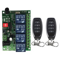 범용 무선 원격 제어 DC 12V 24V 4CH 10A 릴레이 수신기 모듈 RF 스위치 게이트 차고 오프너, 04 브라운_01 12V_01 315NHZ