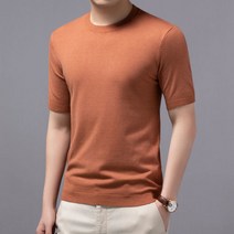 햄슬라이서 대패삼겹살 육절기 고기써는기계 Aiaile-남성용 반팔 스웨터 캐주얼 기본 니트 티셔츠 슬림핏, 06 Caramel_05 XXL