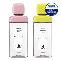 코멕스 네모 물병 430ml 2개세트 (10종/택1), 05.네모물병(핑크곰+그린곰)