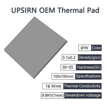 차량용 무선충전 패드 핸드폰 논슬립 Upsiren-OEM 방열 실리콘 CPU/GPU 그래픽 카드 수냉 열 매트 마더 보드 그리스, [02] 100X100X1.0mm, [02] 18W Thermal Pad