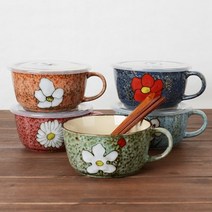 L&C 소담 밀폐뚜껑 라면기 라면그릇 국그릇 우동그릇 손잡이그릇 1인조, 핑크 1인조