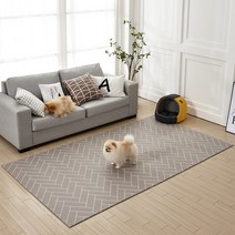 휴팡 양면 6T 폴딩형 강아지매트[미끄럼방지 슬개골보호 애견매트] 대형 110x220cm 헤링본그레이