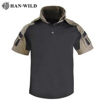 han wild men39s 전술 군사 티셔츠 육군 전투 셔츠 후드 빠른 건조 사냥 캠핑 하이킹 티셔츠 반팔 방수, 5XL110-120KG, 초록