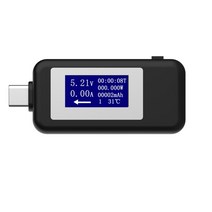 KWS1802C 다기능 USB 테스터 유형 c 충전기 검출기 디지털 전압계 전류계 미터, [02] 1802C Black
