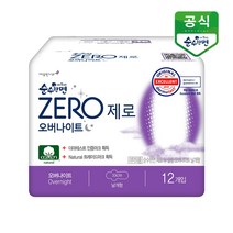 순수한면 제로 오버나이트 생리대 날개형, 12개입, 1팩, 패드형