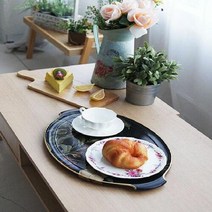 국내제작 실용적인 오동나무 원형쟁반, 과일정물화