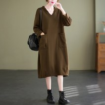 아트 여자 캐주얼 뚱뚱한 mm 빅사이즈 여성복 가을 후드원피스
