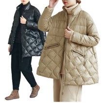 여성 루즈핏 경량 A라인 포켓 패딩 지퍼 점퍼 하이넥 아우터 겨울 자켓 바람막이