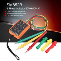 새로운 sm852b 3 상 회전 테스터 디지털 위상 표시기 감지기 led 부저 위상 시퀀스 미터 전압 테스터 60v 600v ac, CHINA, 1개