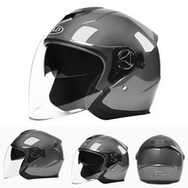 전기 팩 부품 DIY 호환 변환 AD 전기 모토 rbike 헬멧 오픈 페이스 남자 더블 렌즈 rcycle 크로스 빈티지 c, 03 Gray, 01 L