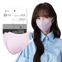 시노텍스 라이트핑크 귀편하고 숨쉬기편한 국산 자체생산 프리미엄 ePTFE 필터마스크, 라이트핑크키즈용(XS) 50매