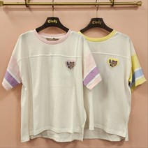 [신디키즈]논현점**귀여운 달곰 프린팅으로 뒷태까지 신경쓴 시원한 반팔 면티!! 테니스 배색 반팔티 CIRA23406