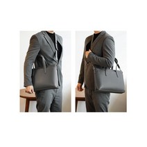 DIY 가죽공예키트 가죽서류가방만들기 수제 핸드메이드 소가죽 퀼트 패키지 세트, 그레이