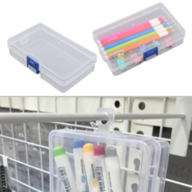 투명 플라스틱 사각 필통 연필 케이스 소품 정리 보관함 수납함 박스 통 Pen Case, 1개