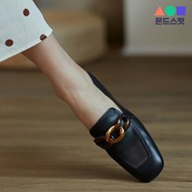 몬드스팟 3.5cm 여성 우드굽 로퍼구두 미들힐 펌프스 굽낮은 단화 블랙 (DM567)