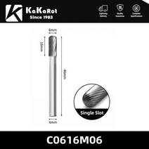 코아드릴 함마 엔진 건식 피셔KaKarot-6mm 생크 C 타입 C0616M06 C0820 텅스텐 카바이드 로터리 파일 버, 01 C0616M06 1PC