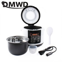 보온 도시락 12v24v110v 전기 압력 요리 냄비 자동차 트럭 스마트 국수 스프 죽 밥솥 스튜 food steamer 식사 히터 2l, 12v 및 24v 스마트