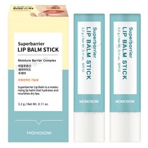 모모쏘우 슈퍼배리어 립밤 스틱 2개/자외선차단 입술 보습 각질 케어, 2개, 투명