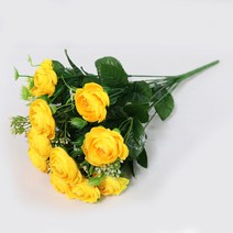 조아트 3+2행사 인테리어조화 꽃 성묘꽃 산소꽃 납골당꽃 40종 모음, 25_나난장미-옐로우