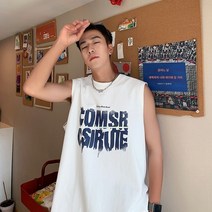 스포츠 조끼 조끼 남자 조수 브랜드 여름 넓은 어깨 민소매 티셔츠 남자 허들 컷 슬리브 청소년 농구 조끼, 29. 2XL, 30. 하얀색