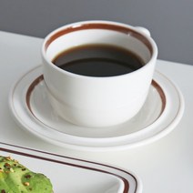 시라쿠스 메이플 라인 커피잔세트 200ml 2color, 라인 브라운