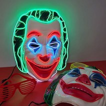 LED 조커가면 할로윈 클럽파티 삐에로 네온마스크