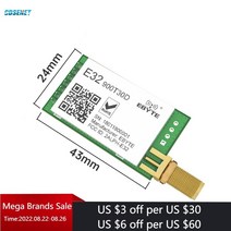 장거리 lora sx1278 sx1276 915mhz rf 모듈 e32-900t30d 1w 915 mhz 무선 트랜시버 iot 송신기 수신기, 없음