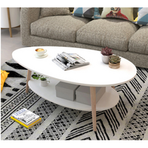 거실테이블 탁자 사각형 원형 1단 2단 더블 수납형 인테리어 좌식 1인용 2인용 테이블, 1단테이블, 화이트