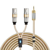 HiFi 미니 잭 3.5mm 2 XLR 3 핀 오디오 케이블 PC 헤드폰 앰프 MP3 믹싱 콘솔 듀얼 xlr에서 3.5 1M 2M M 5M 8M 10M, 01 Black_02 2m, [01] Black