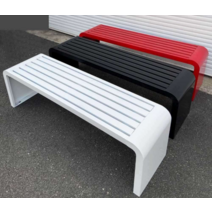 야외 옥외용 벤치 의자 야구장 철제 평벤치 3인벤치, 1.5m 길이 40cm 너비 45cm 높이흰색