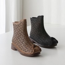 앵클부츠 소 가죽 펀칭 여성 쿠션 봄 여름 쿠션 3CM (페P048)