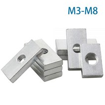 볼트너트 직각 와샤 육각 와셔 공구 M3 M4 M5 M6 M8 사각 너트 직사각형 얇은 슬라이더 블록 아연 도금 탄소강 알루미늄 프로파일 액세서리 10-50 개, M6x20x12x4mm, 50pcs, 50개