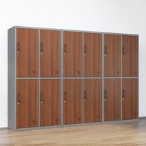 사물함 관물대 락커 사무실 보관함 캐비넷 락커룸, 라이트 체리 우드그레인 3도어 0.8mm
