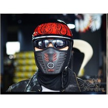 할리 데이비슨 풀 페이스 라이딩 마스크 방풍 방진, 블랙레드
