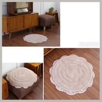 순면 뜨개원형매트 안마의자 발매트 아기방카페트 원룸인테리어 침실러그