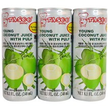 타스코 영 코코넛 주스 위드 펄프 240ml x 6개 태국음료, 타스코 영 코코넛 주스 240ml x 6개