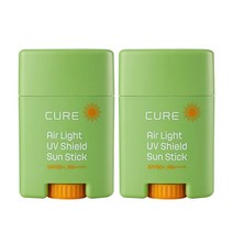 김정문알로에 큐어 에어라이트 UV쉴드 선스틱 SPF50+ PA++++, 2개, 20g