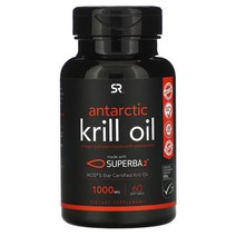 Sports Research SUPERBA 2 남극 크릴 오일 아스타잔틴 함유 오메가3 인지질 1 000mg 소프트젤 옵션확인필수, 1000 mg, 60 개