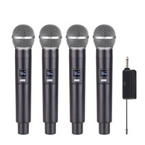 방송용카메라 유튜브 방송용LEEDOAR-듀얼 채널 UHF 무선 마이크 세트 가라오케 웨딩 파티 교회 쇼용 핸드, 04 D