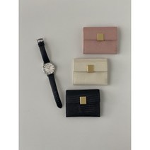 리자드 가죽 여자 금장 반 컴팩트 지폐 수납 카드 지갑