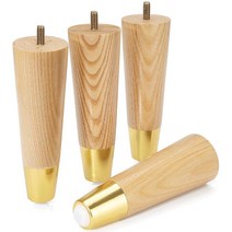 O.HSNYIU Ash Wood 가구 다리 15.2cm6인치 소파 4개 세트 소파 옷장 캐비닛 오토만용 솔리드 미드 센추리 교체 다리 M8 볼트 및 장착 플레이트 나사