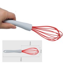 29.8cm 실리콘 거품기 휘핑기 머랭치기 계랸 생크림 부드러운 기스안나는, 레드