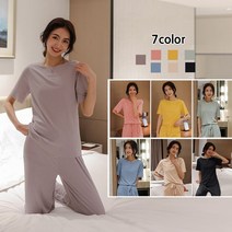 반팔통바지 세트 홈웨어 티 트레이닝