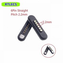 1 쌍 3A 자기 포고 핀 커넥터 2 3 4 5 6 7 8 9 위치 피치 2.2 MM 스프링로드 Pogopin 남성 여성 접촉 스트립, 05 6 Pin Straight
