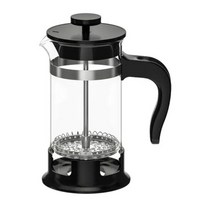 이케아 UPPHETTA 커피 프레스 티 메이커 유리 + 스테인리스 0.4L 세트, 블랙, 4세트