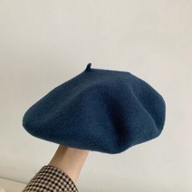 여자 베레모 체크 울 니트 화가 모자 여성 앙고라 망사 바리스타 헌팅캡 벙거지 겨울 빵모자 돌고래 양모 버섯 리미 블루 가을 겨 깊은 처마 뜨개질 아티스트 비니 스위트 컬러