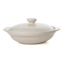 뚝배기 화이트 넓은 냄비 도자기 전골 찌개 나베 오뎅, 380ML(18.5x5)