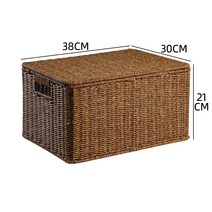 라탄서랍장 라탄 빈티지 안방 다용도실 와이드 작은 보관 상자 옷장 유물 수납함 서랍장, 암갈색 38×30×21 cm, 대용량