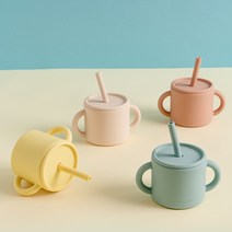 유아 실리콘 양손 빨대컵 180ml_색상선택, 레몬(Lemon)
