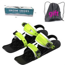 숏스키 인라인스키 숏보드 야외 스포츠 스노우 보드 신발을위한 1 쌍 미니 스케이트 조정 가능한 겨울 썰매 보드 신발 44cm 스노우 보드, 네온 옐로우